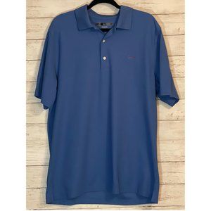 NWT Greg Norman Play Dry Blue Golf Polo Shirt Men's Size L